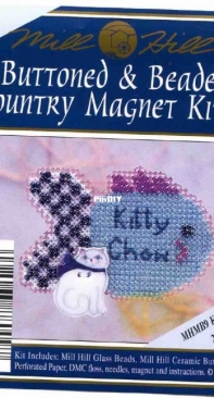Mill Hill Buttoned & Beaded Country Magnet Kit  MHMB9 Kitty Chow