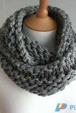 Steel Grey Chunky Circular Scarf by Julia Marsh -Free