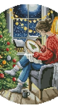 My Brave Stitch - Girl stitching by the christmas tree - Hanna Levchuk XSD