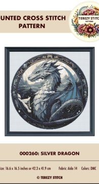 Terezy Stitch Patterns - 000260 - Silver Dragon by Li Terezy