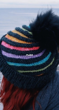 Striped Swirl Beanie by Lorelei Designs-Free