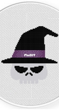 Daily Cross Stitch - Skull Witch