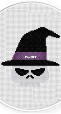 Daily Cross Stitch - Skull Witch