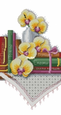 Art Stitch - Shelf With An Orchid by Anna Kuznetsova