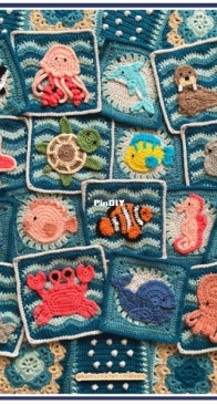 Kates Crochet Creations - Katy Mitchell - Sea Life Friends Blanket