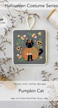 Stitch with Coffee Designs - Halloween Costume Series Color Set - Pumpkin Cat - English