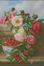 EstE 022 Still Life with Roses and Strawberries