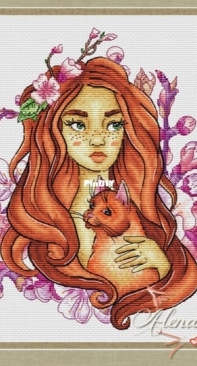 AlenaStitch - Girl With Cat by Alena Savchenko