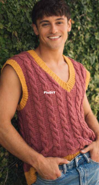 Lion Brand - Made With Love M23065 Cable Vest