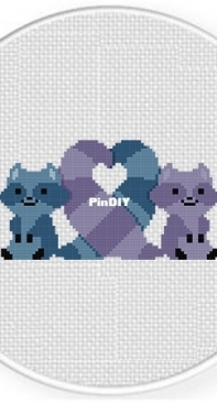 Daily Cross Stitch - Raccoon Love
