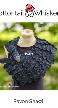 Cottontail and Whiskers - Bea King - Raven Shawl