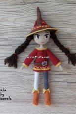 Made by Katkarmela - Wireframe Crochet Doll Pattern Megumin - Russian - Free