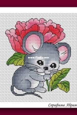 Mouse with Peony by Serafima Abramova / Серафима Абрамова