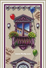 Purple Balcony - Balloon by Alena Koshkina