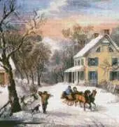 Artecy Cross Stitch - American Homestead in Winter - Currier and Ives