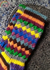 Fruit Stripe Gum Socks Featuring a Spiral Rib - Leah Oakley