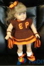 Cheerleader outfit for 18" doll