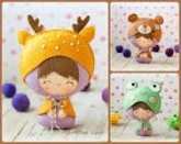 Noia Land-Baby dressed up as deer bear and frog
