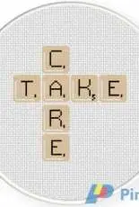 Daily Cross Stitch - Take Care Word Game