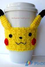 The Enchanted Ladybug - Angie Hale - Pikachu Crochet Coffee Cup Cozy - Free