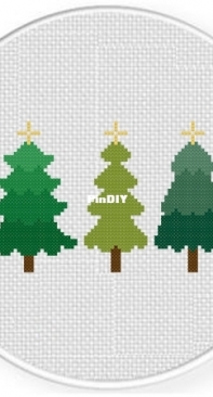 Daily Cross Stitch - Holiday Tree Trio
