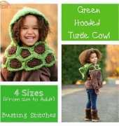 Busting Stitches- Green Hooded Turtle Cowl -  Free