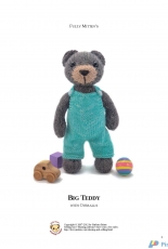 Fuzzy Mittens-Big Teddy with Overall by Barbara Prime