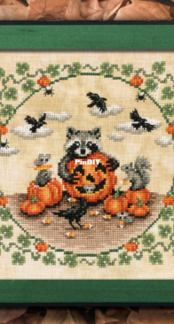 Lola Crow Cross Stitch - Pumpkin Party