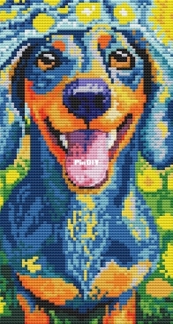 Dachshund Van Gogh by Nadezhda Mastredeeva