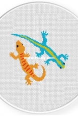 Daily Cross Stitch - Colorful Newts