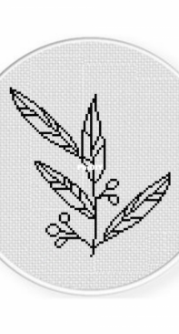 Daily Cross Stitch - Leaves Outline