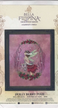 Bella Filipina Cross Stitch Designs BF046 - Holly Berry Pixie