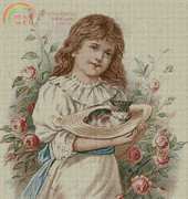 Artecy Cross Stitch - Victorian Girl and cat