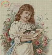Artecy Cross Stitch - Victorian Girl and cat