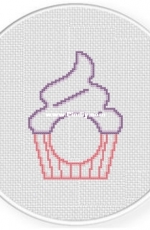 Daily Cross Stitch - Cupcake Line Monogram Frame