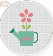 Daily Cross Stitch - Watering Can Flower