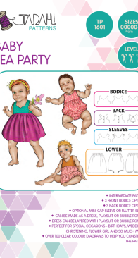 Tadah Patterns - Baby Tea Party - Sizes NB-3y