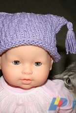 Purple Pigtails (or not) Baby Cap by Amy Wunx/The Clueless Crafter-Free