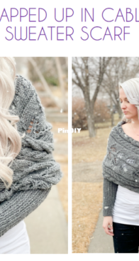 WRAPPED UP IN CABLES Sweater Scarf by Knitatude