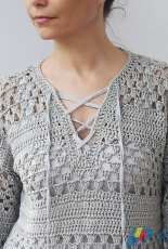 Accessorise - Ana D - Lace Up Granny Stripes Sweater