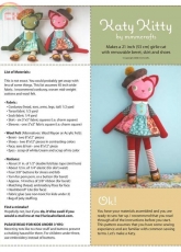 mmmcrafts-Katy Kitty Girlie Cat Pattern 21"inch by Larissa Holland