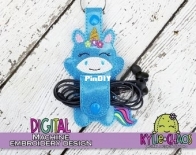 In The Hoop - Kylie plus Chaos - Unicorn Cord Keeper - Machine Embroidery