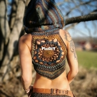 Kate Crochet Couture - Kate Yuksel Pugats - Forest Mermaid Mandala Hooded Vest