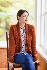 Little Wave Mens/Womens Saddle Shoulder Cabled Cardigan by Gudrun Johnston