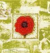 Anchor PCE7000 Poppy in Print - shows bud, flower head and seed pod