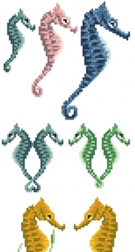 Seahorses from Jill Oxtons Cross Stitch & Beading 65 PCS