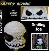 Darleen Hopkins - creepy beanie, smiling Joe, sceleton hat