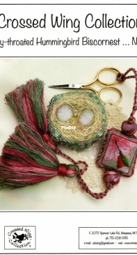 Crossed Wing Collection - N°71 - Ruby-throatedHummingbird Biscornest