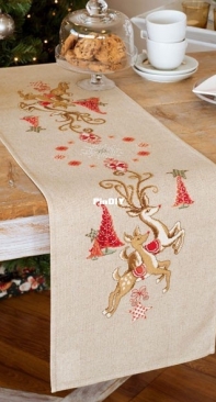 Vervaco PN-0150838 - Jumping Reindeers Table Runner XSD