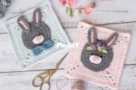 Thoresby Cottage - Caitie Moore - Boy and Girl Rabbit Granny Square - free